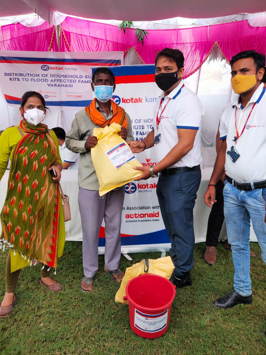kotakneo's tweet photo. Kotak Securities provides relief materials at #Varanasi #Kushinagar &amp; #Mirzapur in #UttarPradesh and Chiplun in #Maharashtra to the flood #victims in collaboration with @ActionAidIndia &amp; @habitatindia. 

Read more here: https://t.co/bTWO17M5TK 

#KotakSecurities #India #KotakCSR https://t.co/AryIFMgeyc