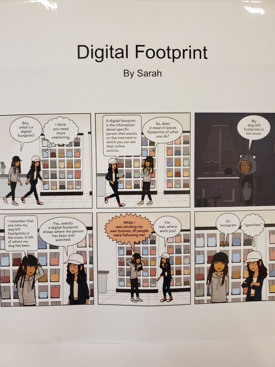 mrs_orr's tweet photo. My students love using @Pixton to show their learning! These are some of my favorites on digital footprints. https://t.co/ARxIDupklX