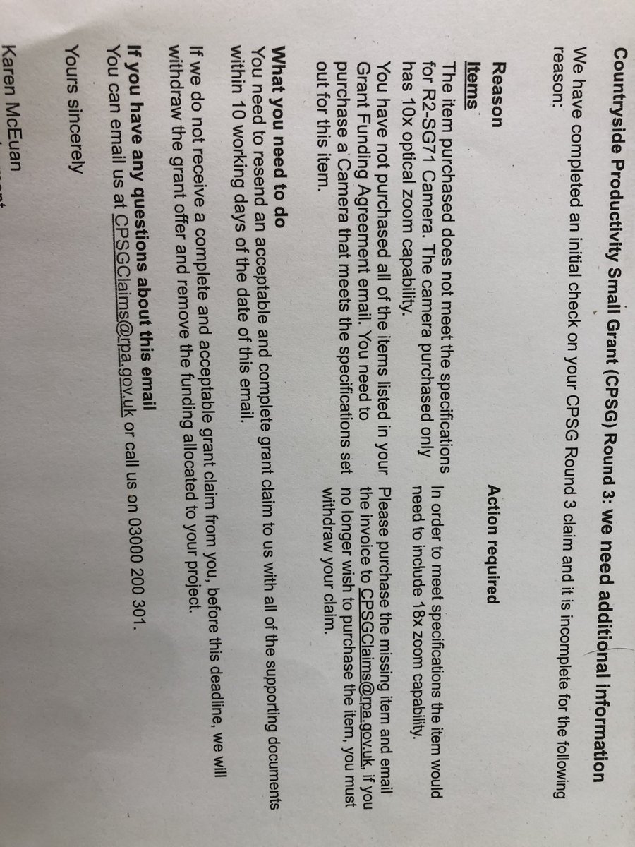 PhilNash2's tweet photo. Little lesson for us and anyone out there applying for autumn round of small grants.. zero tolerance on not meeting exact spec on kit..

We dared to challenge the @Ruralpay about this and our whole application was dropped. Few thousand quid lost 😣 

Not a lot of understanding. https://t.co/EOPpX7rZrA