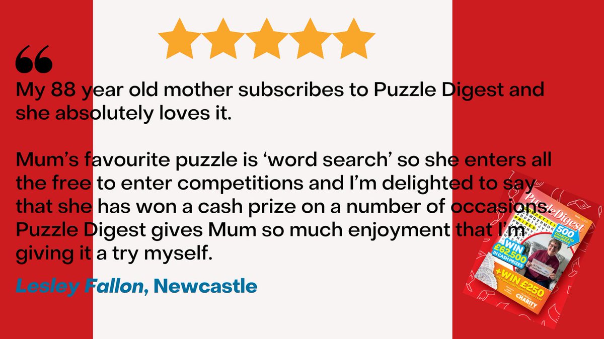 PuzzleDigest's tweet image. #MondayMotivation Start a new hobby in October &amp;amp; become a Puzzler!! Our #magazine is 44 pages of classic #wordsearch, #arrowords, #crosswords, and #sudoku #puzzles – but there are also multiple #CashCompetitions &amp;amp; #PrizeDraws. 
Sign up here - puzzledigest.co.uk/magazine/