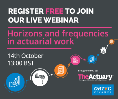 TheActuaryMag's tweet photo. How should actuaries think about time horizons and frequencies of events? Register for our webinar: https://t.co/OVi7kBgYPo #capitalmodels #scenariomodelling #insurance #ERMframeworks https://t.co/ry8bZX5EcB