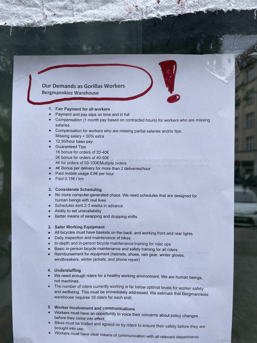 oguzbikbik's tweet photo. BKiez @gorillasapp WH closed today &amp; tomorrow. what started as a #wildstrike on Friday has now entered its 3rd business day. @GorillasWorkers strikes continue today in #Bergmannkiez #Schoeneberg &amp; #Gesundbrunnen #Berlin Each warehouse has different demands waiting to be addressed https://t.co/km5CPJvNYA