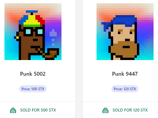 PunksOnStacks's tweet photo. Happy Monday to you too #StacksPunkers!
We love to start the week this way, seeing all these getting snatched off of the marketplace!
And what a cool bunch they are! π₯³
Get yours at https://t.co/dE1L1UuDPW https://t.co/XdHJOtosgp