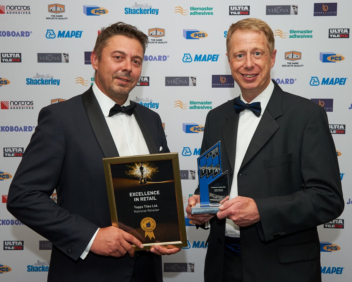 The Tile Association (@tileassociation) on Twitter photo Congratulations to <a href="/toppstiles/">Topps Tiles</a> for winning Excellence in National Retail 2021! #ttaawards 🏆 Congratulations to <a href="/toppstiles/">Topps Tiles</a> for winning Excellence in National Retail 2021! #ttaawards 🏆