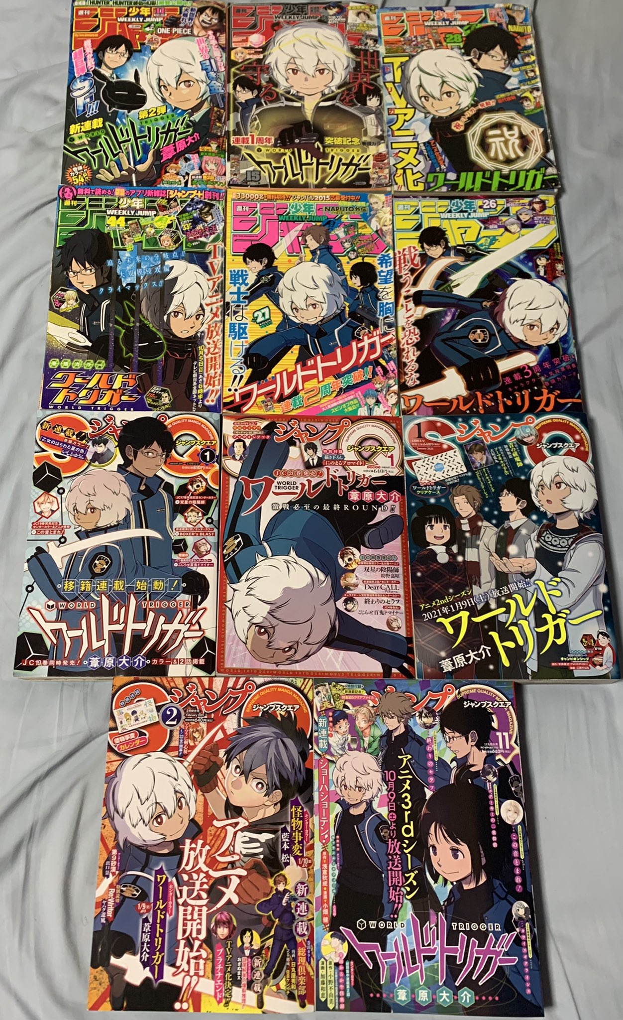 なかやん ワールドトリガーが表紙になった時恒例のやつ そろそろ一枚の画像に収まらなくなってくる T Co L4krlymjsp Twitter