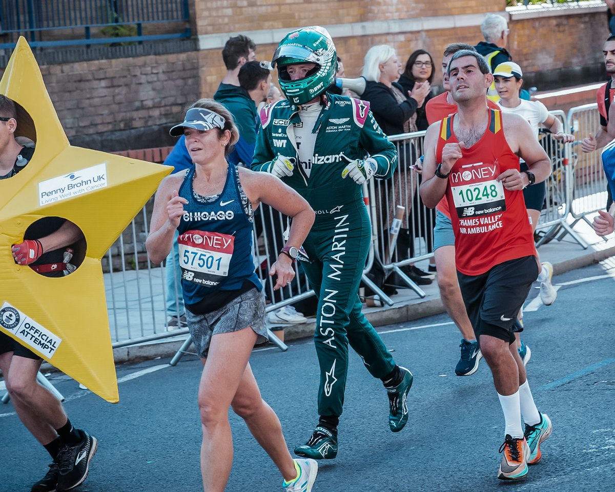 AstonMartinF1's tweet photo. Say hello to new @GWR holder, George! 👏

Kitted out in @Lance_Stroll’s race gear, @AstonMartinF1 Software Developer, George Crawford, completed yesterday’s @LondonMarathon in 3hrs 58mins.

Huge congrats to George and a big thank you to everyone who sent messages of support! https://t.co/W94EkQvzSd