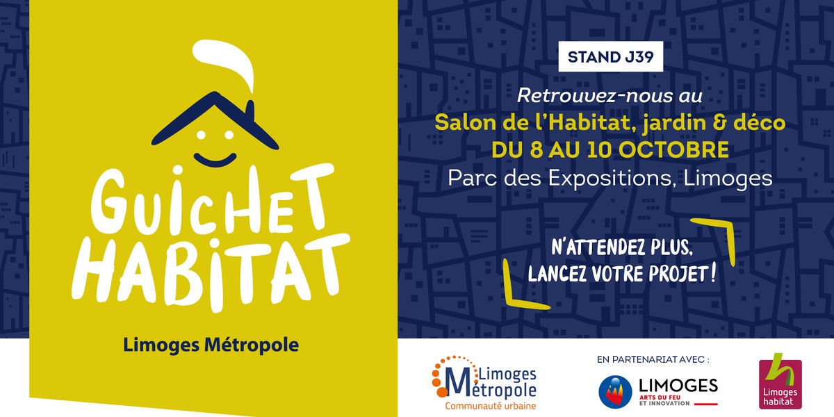 Limoges Métropole (@limmetropole) on Twitter photo #Habitat | 27ème Salon de l'Habitat, Jardin & Déco➡️ Parc des expositions de Limoges du 8 au 10/10.
<a href="/LimMetropole/">Limoges Métropole</a>, via son Guichet Habitat, <a href="/VilleLimoges87/">Ville de Limoges</a> et <a href="/Limogeshabitat_/">Limoges habitat</a> partagent un stand (J39).
Rendez-nous visite (invitation dans le n° 70 du Métropol 😉) ! #Habitat | 27ème Salon de l'Habitat, Jardin & Déco➡️ Parc des expositions de Limoges du 8 au 10/10.
<a href="/LimMetropole/">Limoges Métropole</a>, via son Guichet Habitat, <a href="/VilleLimoges87/">Ville de Limoges</a> et <a href="/Limogeshabitat_/">Limoges habitat</a> partagent un stand (J39).
Rendez-nous visite (invitation dans le n° 70 du Métropol 😉) !