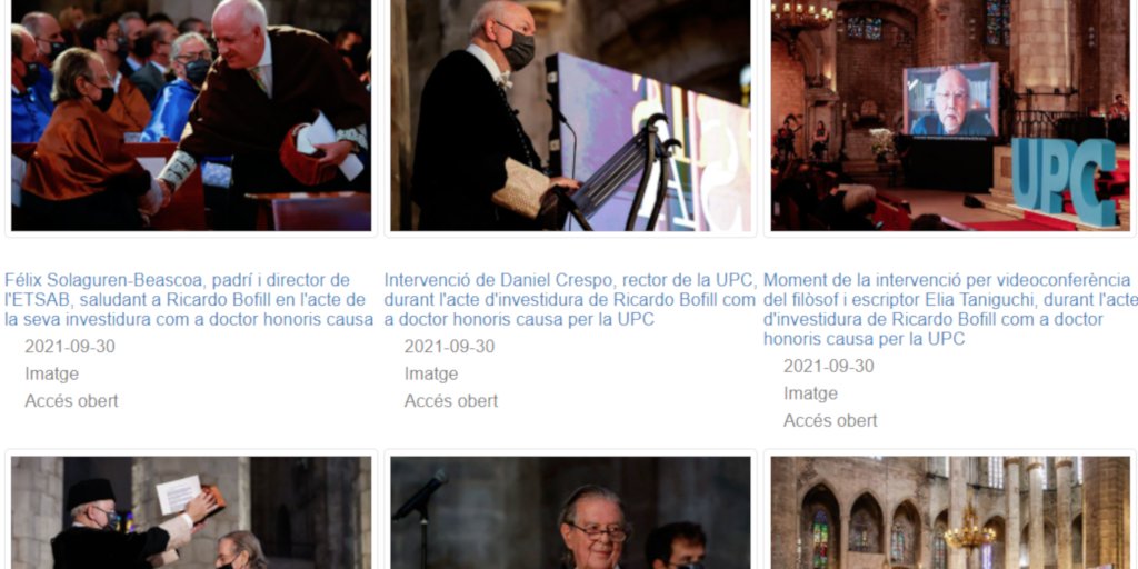 Les fotos de l'acte d'investidura #honoriscausaUPC a <a href="/ricardobofill/">Bofill Arquitectura</a> ja estan disponibles a #MemòriaDigitalUPC: upcommons.upc.edu/handle/2117/35…
<a href="/la_UPC/">Universitat Politècnica de Catalunya (UPC)</a> <a href="/ETSABarcelona/">ETSAB</a> <a href="/bibliotecnica/">Biblioteques UPC</a>
