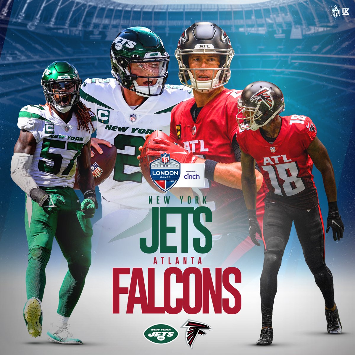 NFLUKIRE's tweet image. FOOTBALL IS COMING TO LONDON!

@NYJets vs @AtlantaFalcons

🇬🇧🏟️ @SpursOfficial