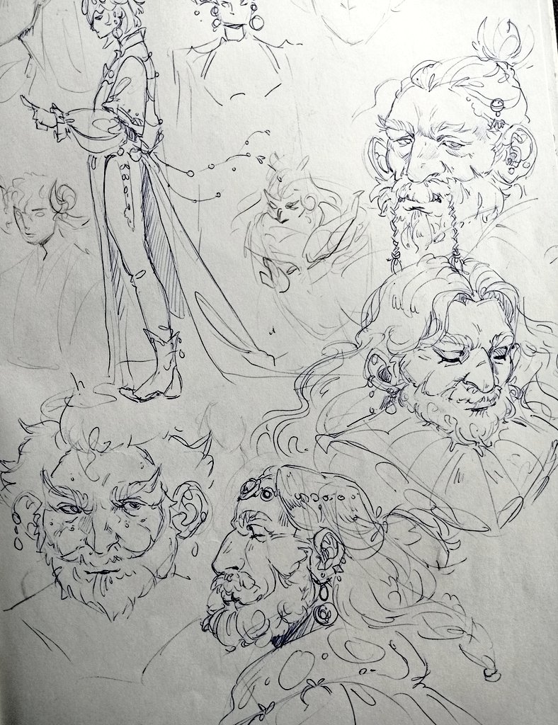 I finally have a decent camera so!!! here's a few pen sketches from July