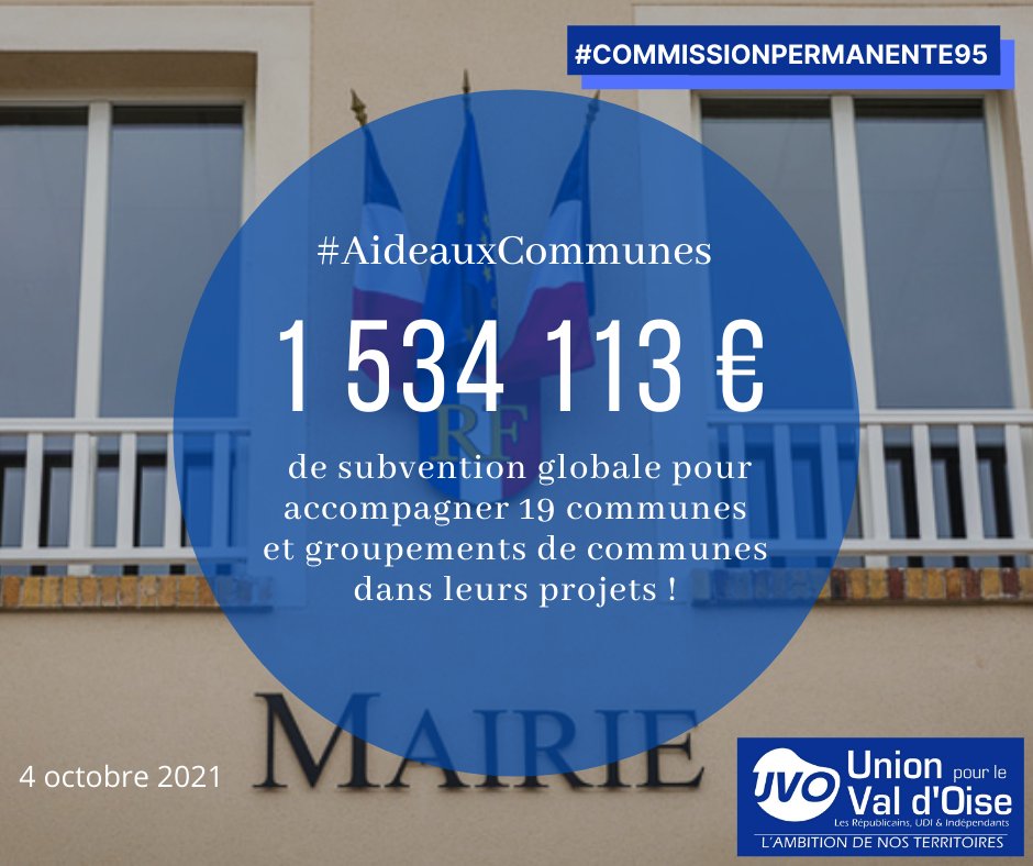 ✅ En commission permanente, vos élus ont approuvé une subvention globale de + de 1,5 M€ pour accompagner 19 communes et groupements de communes dans leurs projets #voirie #sport #culture... #CommissionPermanente95