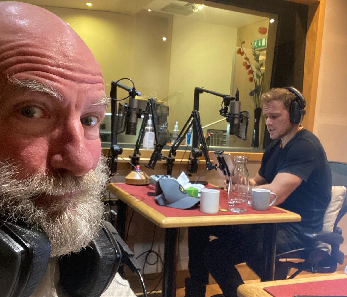 Back in a sweaty airless confined space with the jester in chief <a href="/SamHeughan/">Sam Heughan</a> Audio book on its way to your ear holes November 23. #ClanlandsAlmanac <a href="/HodderBooks/">Hodder & Stoughton (no longer active)</a> <a href="/HachetteUK/">Hachette UK</a> #audiotime #readingoutloud