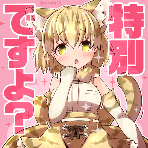 スナネコ(けものフレンズ) 「スナネコ 
 
とくべつなときに投げつけてください=͟͟͞͞🐱 
 
#けもフ」|ころはのイラスト