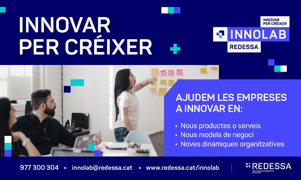 RedessaReus's tweet photo. 🚀 Vols aprendre com innovar en la teva empresa? Vine a la Jornada d'Innovació del dia 7 d'octubre a les instal·lacions de firaReus Events.

👉 Inscripció gratuïta: https://t.co/5meUQ64ayk

Durant la jornada es presentarà el programa de l'Innolab de #REDESSA.

#InnovarPerCréixer https://t.co/qJhJzNlUye