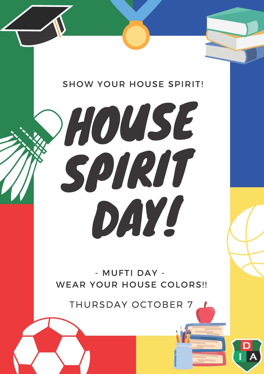 #DIAcommunity it's time to show off the house colors - a day dedicated to #SchoolSpirit 
#DreamInspireAchieve #DIAcreativity #DIAinnovation #DIAspirit #DIAcares #DIAcelebrates