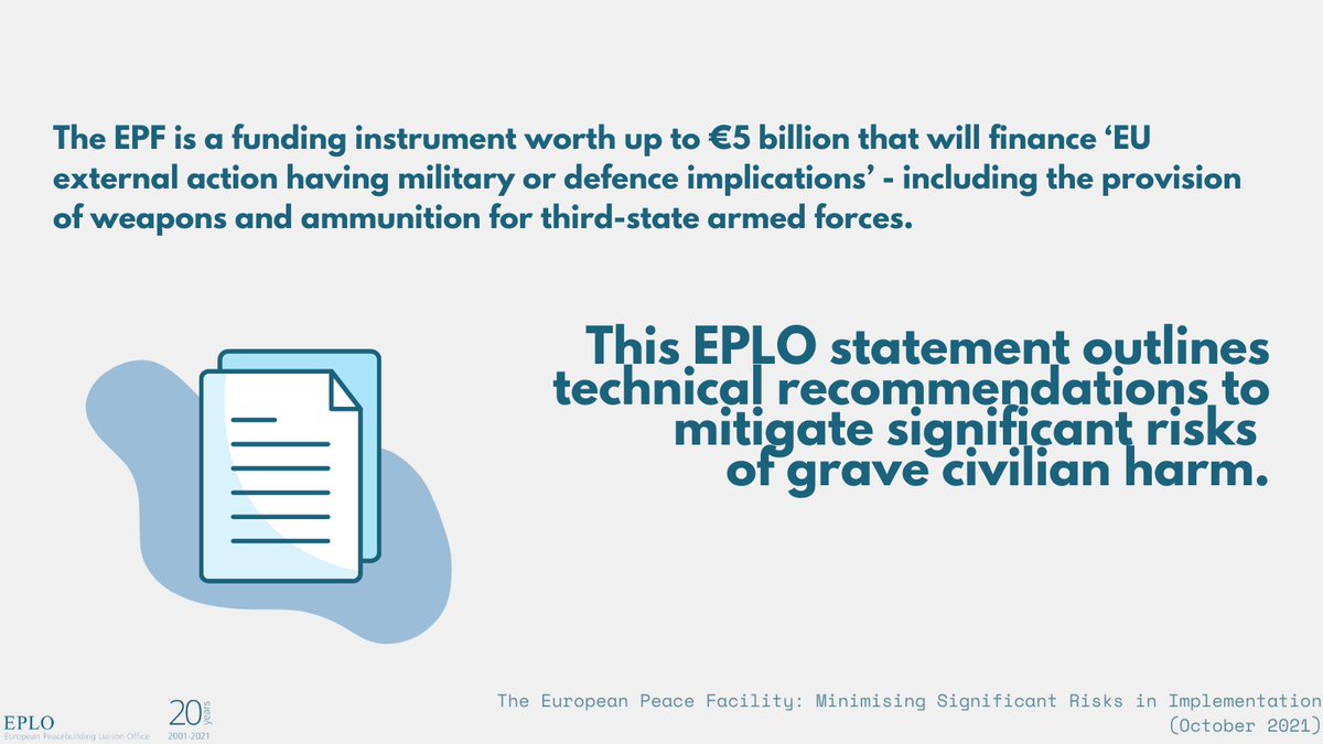 On the #EuropeanPeaceFacility - where is #HumanSecurity?

Risks to civilians must be addressed. Read our statement: bit.ly/3l8Y2hA
@eu_eeas @EUCouncil @JosepBorrellF @Europarl_EN @EU_Commission