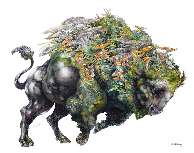 #世界動物の日 
#WorldAnimalDay 

動物と植物の共生をメインに作品を描いています。
現在東京京橋にて個展開催中です。 