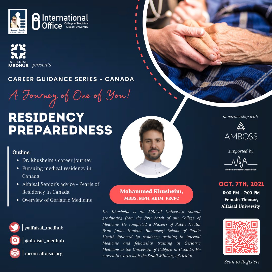 AlfaisalAPR's tweet photo. You are invited you to attend stimulating career guidance talk by our distinguished alumnus Dr Kusheim this Thursday, October 7, from 5 to 7 pm

we are always proud of Alfaisal Alumni. https://t.co/9Sy6ayDZt6