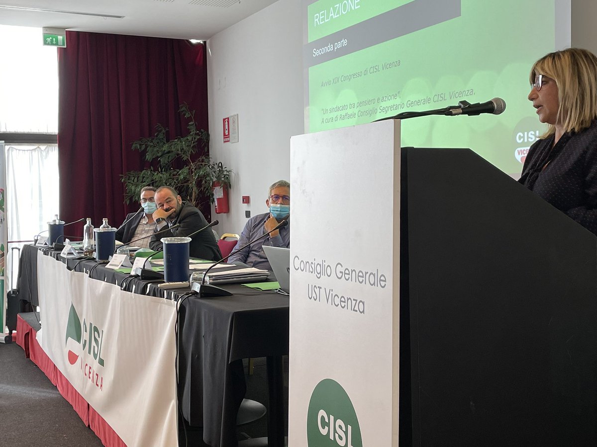 CISLVicenza's tweet photo. A chiusura dei lavori del Consiglio Generale di @CISLVicenza interviene Daniela Fumarola componente di Segreteria nazionale @CislNazionale https://t.co/DAcQjfG4vm