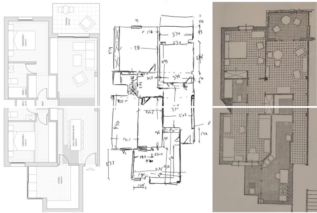 A veces apetece enseñar la trastienda...
Plano de reforma + levantamiento + plano original
Documentación una de nuestras últimas reformas en Madrid.