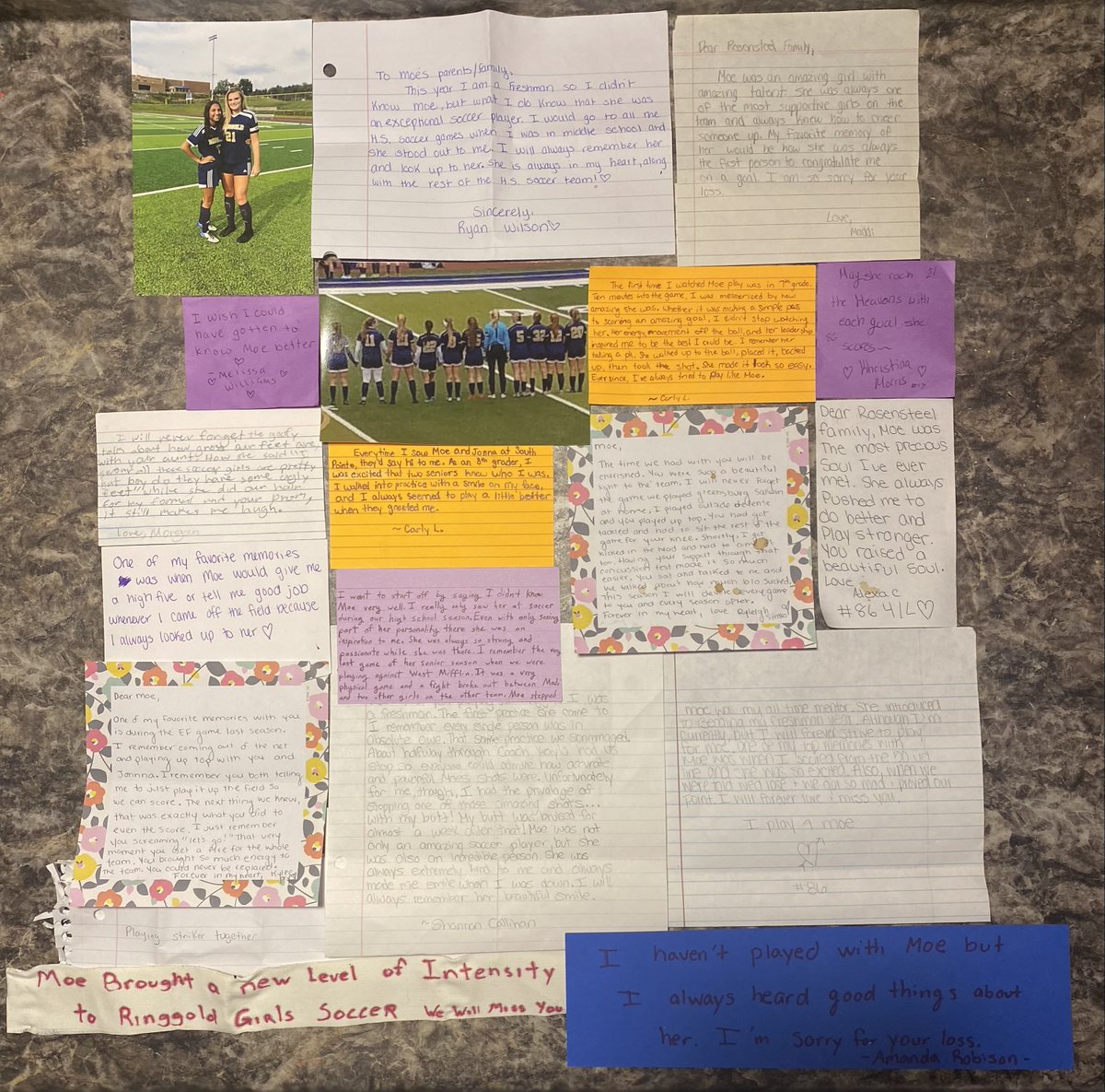 MoeRosensteel's tweet photo. Moe Monday! #moe86

2 years ago, Coach Olivia shared Moe's gameday backpack with me, telling me the girls wrote some notes in there.
It took us a while to read them. We were very touched and thank these girls even though it is way over due.
Thank you for sharing memories with us! https://t.co/NCeJQQL8oi