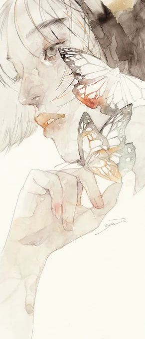 秋容(しゅうよう)
ヴィフアール水彩紙・絵墨・顔彩 