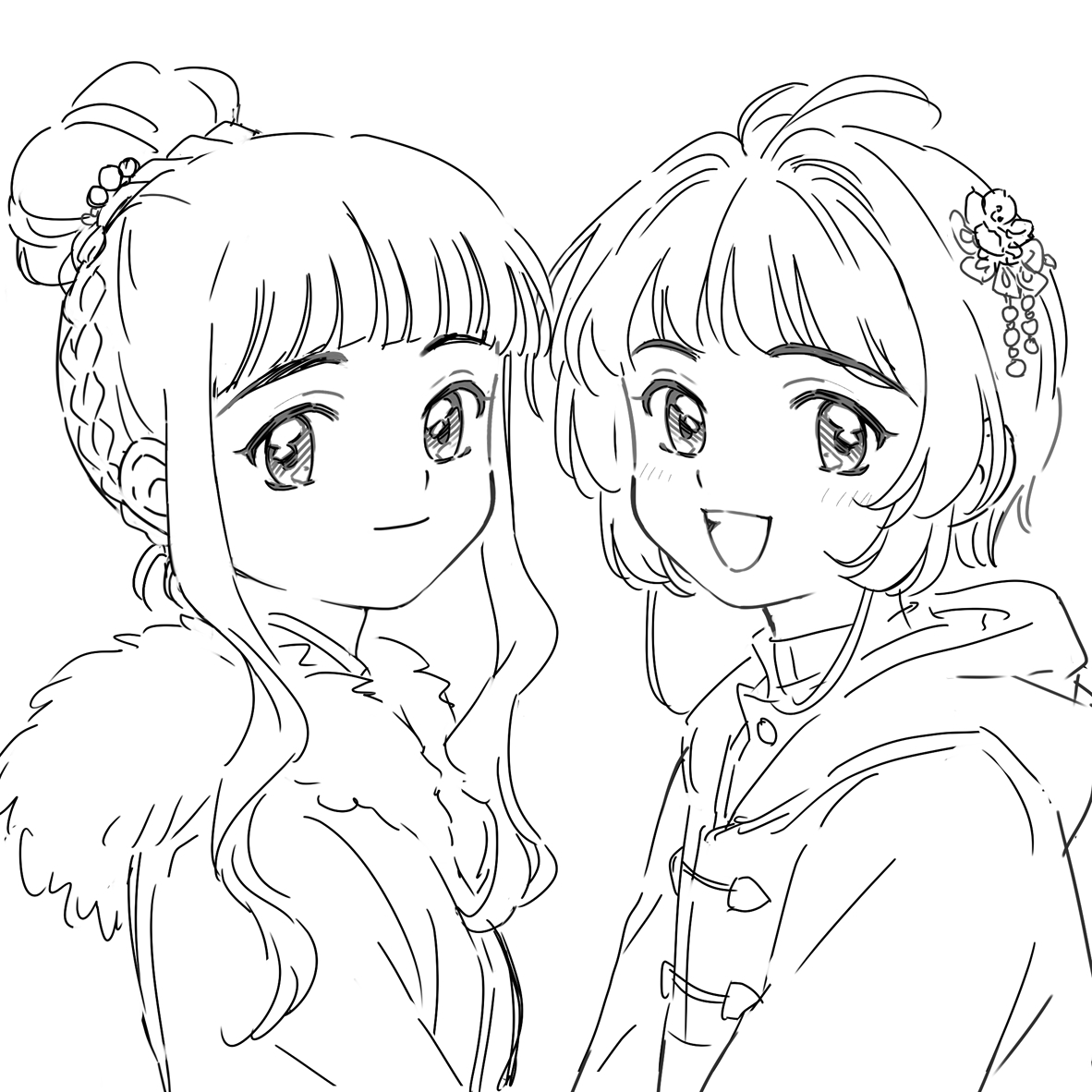 そういえばその前に玲生ちゃん@kisumirei41 と話した時描いたさくらの落書き、載っていいよって言われてアップする😚(最後は昔の絵 