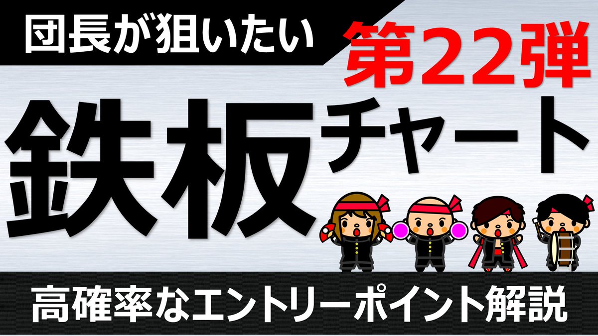 こんばんは団長です(^^♪

本日も動画更新しました！
【団長の鉄板チャート】
高確率なエントリーポイントの解説　第22弾
 youtu.be/m6A-UzDg3w8
21時ごろ配信スタート予定です。
是非ご視聴してみてください(^^♪