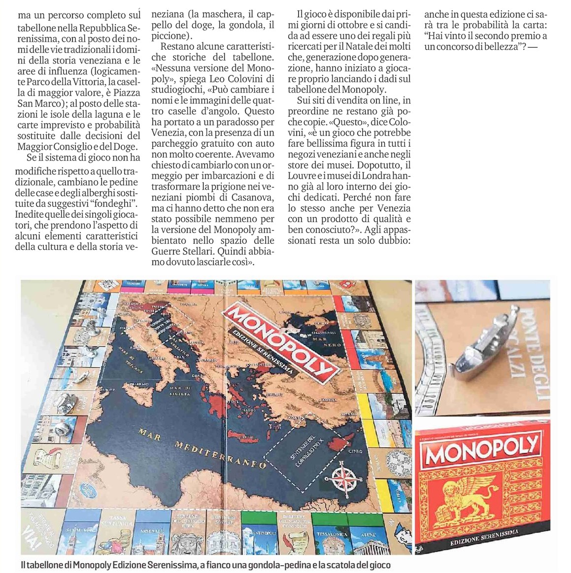 IveserVenezia's tweet photo. Editti del doge, gondole e piccioni ecco il Monopoly serenissimo
#passatempi #giochidatavolo #monopoli https://t.co/Oums6la1Ax