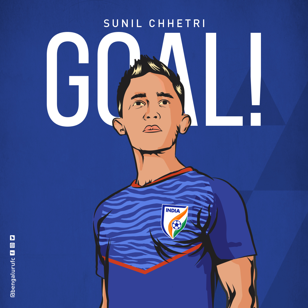 bengalurufc's tweet photo. 27' GOAL! THAT MAN, WHO ELSE? Udanta finds himself in space and cuts it back for Sunil Chhetri to smash home. Made in Bengaluru! 0-1. #BANIND https://t.co/IY2QsifSrc