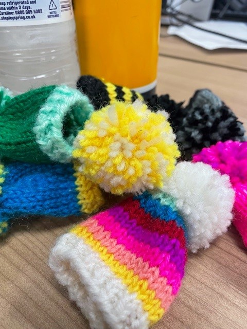 VAWestLondon's tweet photo. Big thanks to our wonderful Community and Partnership’s Manager for knitting these mini hats for the Big Knit Challenge for @ageukhf this year!

Did you know that every knitted hat raises 25p to help @age_uk provide services and support to older people? https://t.co/cbOlM3Zms7