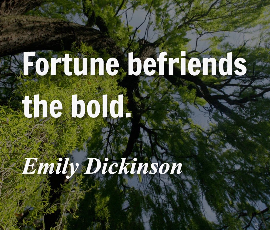 DarrinMPeppard's tweet photo. “Fortune befriends the bold” - Emily Dickinson

#FRIENDS - don’t be afraid of 
Risk…

Be bold, don’t be afraid - go get what 
YOU want!!

#CelebrateMonday on the #RoadToAwesome https://t.co/RHrIz5Vf7C