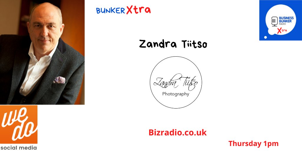 businessbunker's tweet photo. On Thursdays #BBunker Xtra Radio Show
Paul is joined by guest
Zandra Tiitso @ZTiitsoPhoto
Wildlife , portrait & wedding photographer
Show sponsor @WeDoSMedia
All the details here https://t.co/b1pCqkOoFc https://t.co/iKnFu2irVm