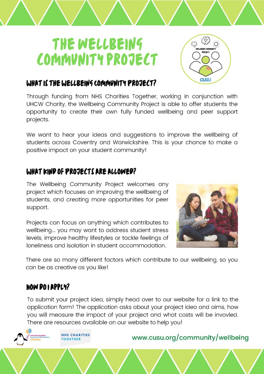 TimeUnionCov's tweet image. Opportunity for Coventry and Warwick Uni students to design their own project and improve student wellbeing!
facebook.com/TimeUnionCoven…