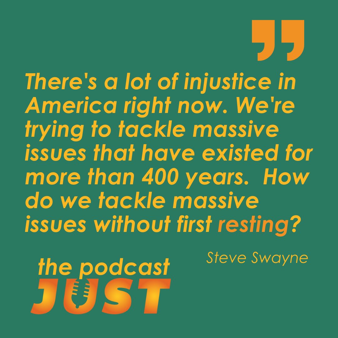 thepodcastjust's tweet image. Jes and Rob interview Steve Swayne, Director of the St. Francis Springs Retreat Center, as he dives into the concept of practicing REST -- the value of BEING and not just DOING -- and how rest is intrinsically tied to justice work. 
🎧recitynetwork.org/just-podcast #rest @F3_hottubtimeM