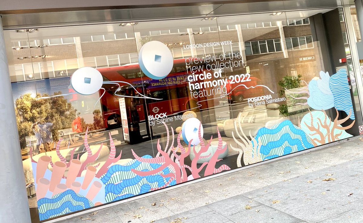Great to be producing window graphics to celebrate London's Design week. Digitally printed self-adhesive vinyl's cut to shape and applied to the exterior of the windows. #ldf2021 #windowgraphics