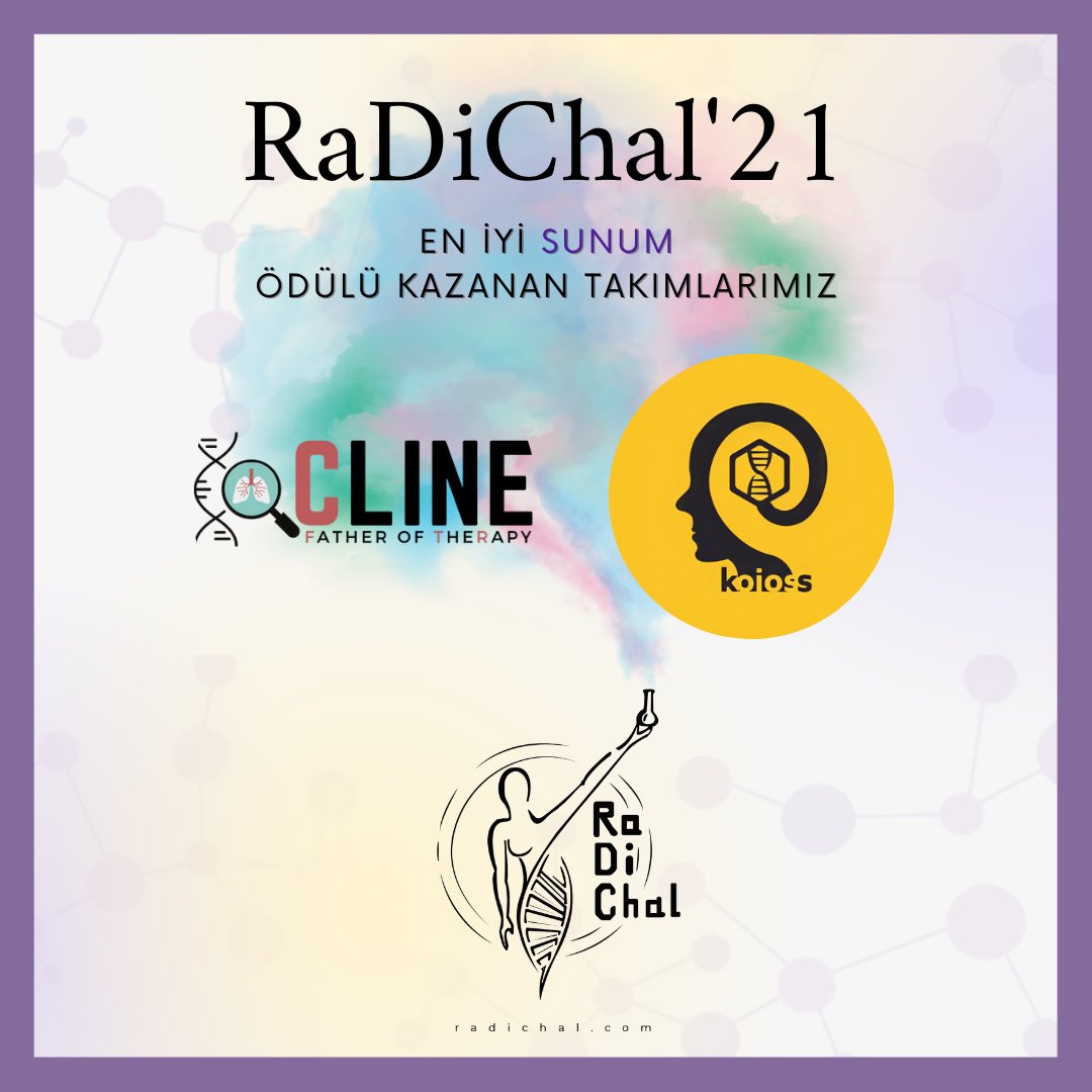 RaDiChallenge's tweet photo. RaDiCal'21 en iyi sunum, poster, sosyal farkındalık ve gen terapisi eğitimi ödülleri 🥳💫 https://t.co/zHcpULy5bA