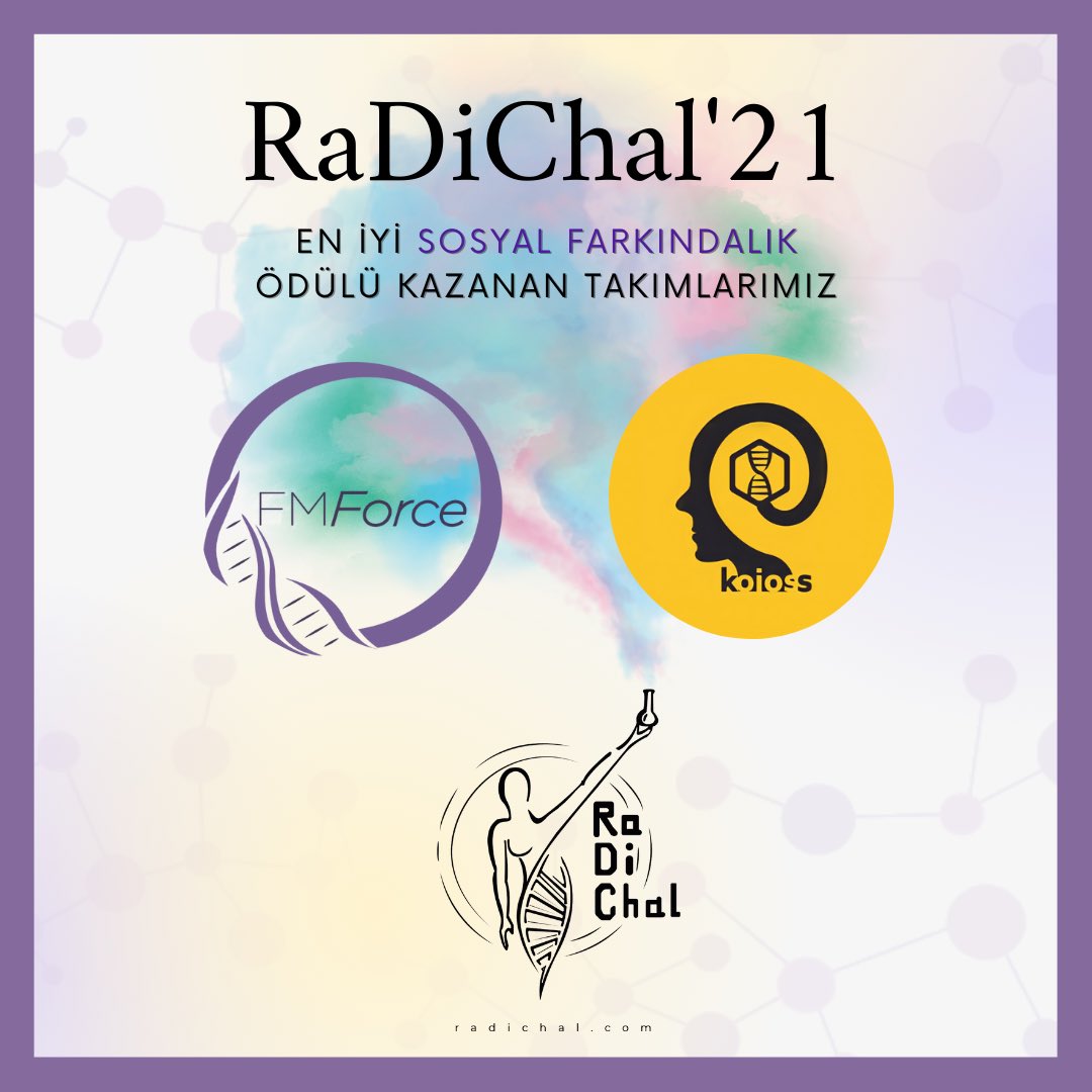 RaDiChallenge's tweet photo. RaDiCal'21 en iyi sunum, poster, sosyal farkındalık ve gen terapisi eğitimi ödülleri 🥳💫 https://t.co/zHcpULy5bA
