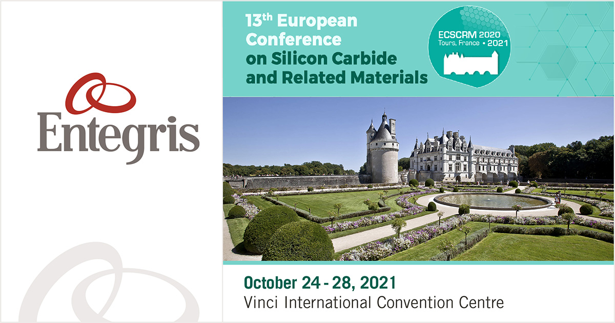 Entegris's tweet photo. #Entegris is excited to exhibit at the European Conference on #SiliconCarbide &amp; Related Materials. #ECSCRM is a scientific event where experts explore, present, &amp; discuss new achievements in the field of wide-bandgap #semiconductors focusing on #SiC. https://t.co/pJeUxFfkyP #CMP https://t.co/wCUvhLCS9A