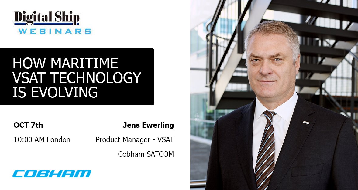 We are excited to announce that we will be hosting a webinar with <a href="/TheDigitalShip/">Digital Ship</a> on 07 October. Our Product Manager, VSAT, Jens Ewerling, will explore how #maritime #VSAT tech is evolving &amp; the value of next-generation solutions, like #SAILOR XTR.
bit.ly/3l846ag