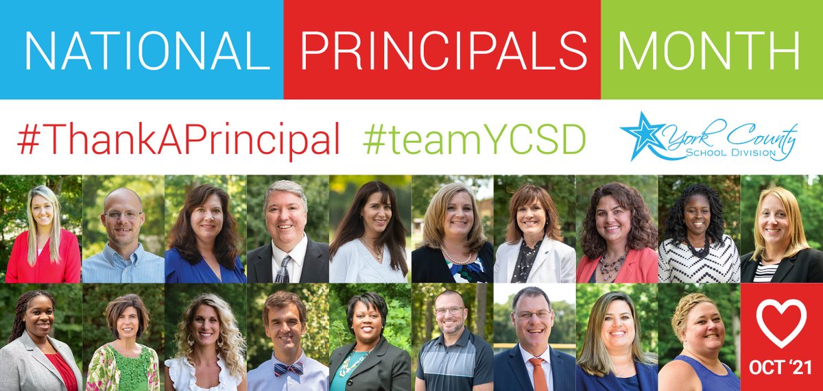 York County School Division on Twitter "October is National Principals