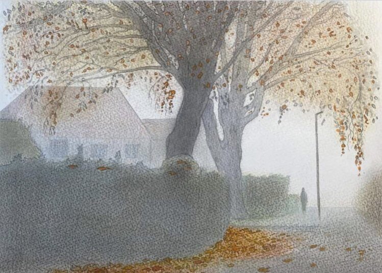 An #autumn scene by <a href="/ianarchiebeck/">Ian Archie Beck</a> #contemporary #artist