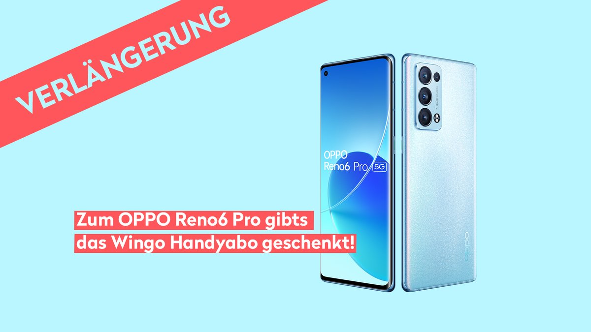 Hast du dir noch kein neues Smartphone geschnappt? Wir verlängern unsere @OPPO Promo. Beim Kauf eines neuen OPPO Reno6 Pro gibts das Abo Wingo Swiss ein Jahr lang gratis dazu. 🤑  Mehr Infos gibts findest du hier: wingo.ch/de/mobile/wing…