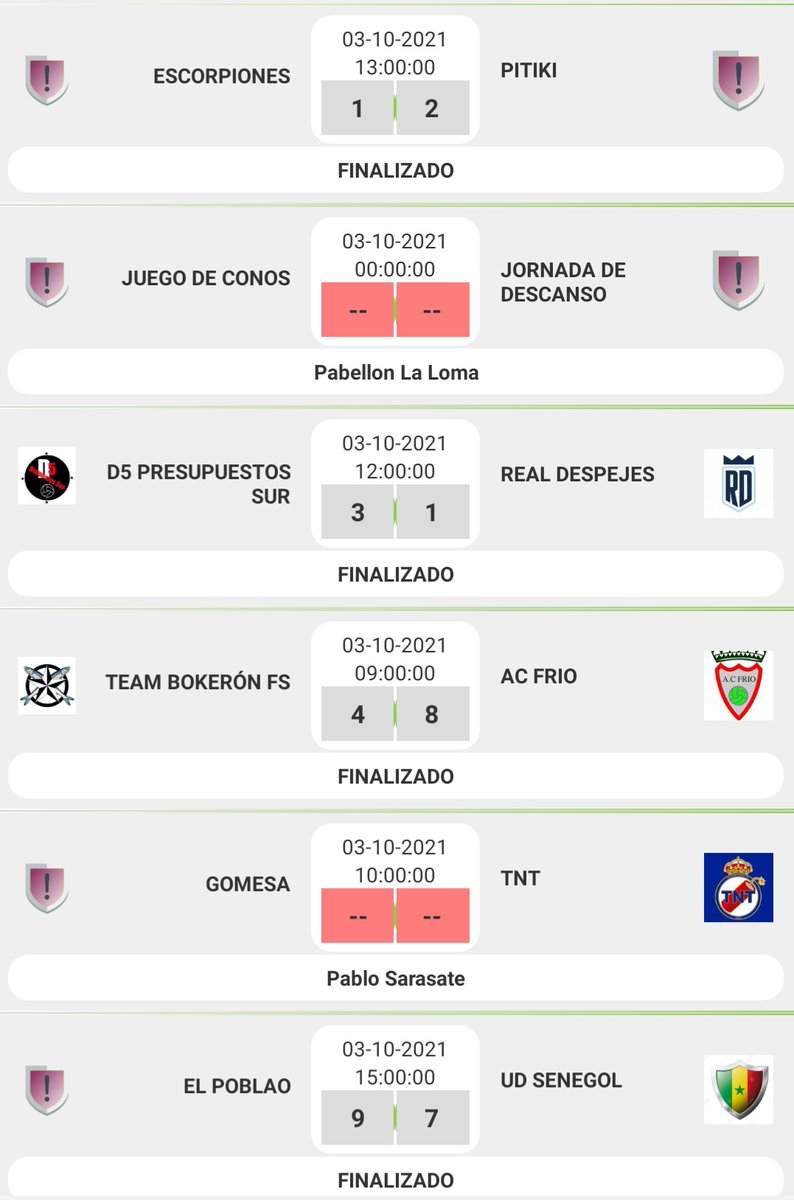 d5repuestossur's tweet photo. Resultados primera jornada de Liga 03/10/2021 https://t.co/zRIeLilb2p