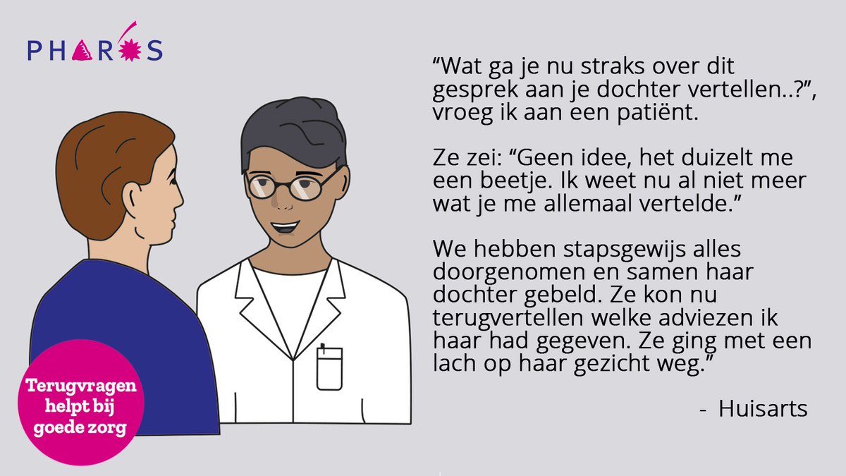 Vandaag is het landelijke #terugvraagdag en hét moment om stil te staan bij hoe jouw boodschap bij de patiënt aankomt. Vraag jij al aan je patiënt of je boodschap goed is overgekomen? Deel vandaag jouw acties en gebruik #terugvraagdag!