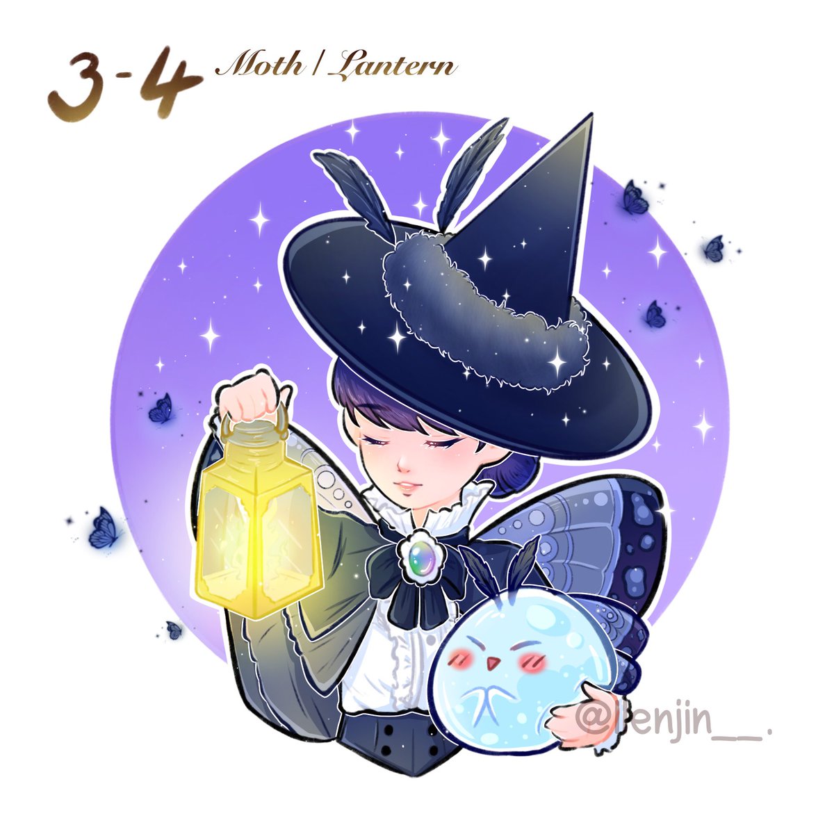 art_llenjin's tweet photo. WITCHTOBER2021โจ
DAY 3-4 Moth / Lantern ๐ฆโจ๐ฎ๐ง๐ป
@kerlehscorner โจ
โ Queen of Moth โ
#witchtober2021 #witchtober #inktober2021 #witchart #mothwitch #kerlehscoven #kerlehscoven2021 #originalcharacter #digitalart #procreate #procreateart https://t.co/WjPON1jYQj