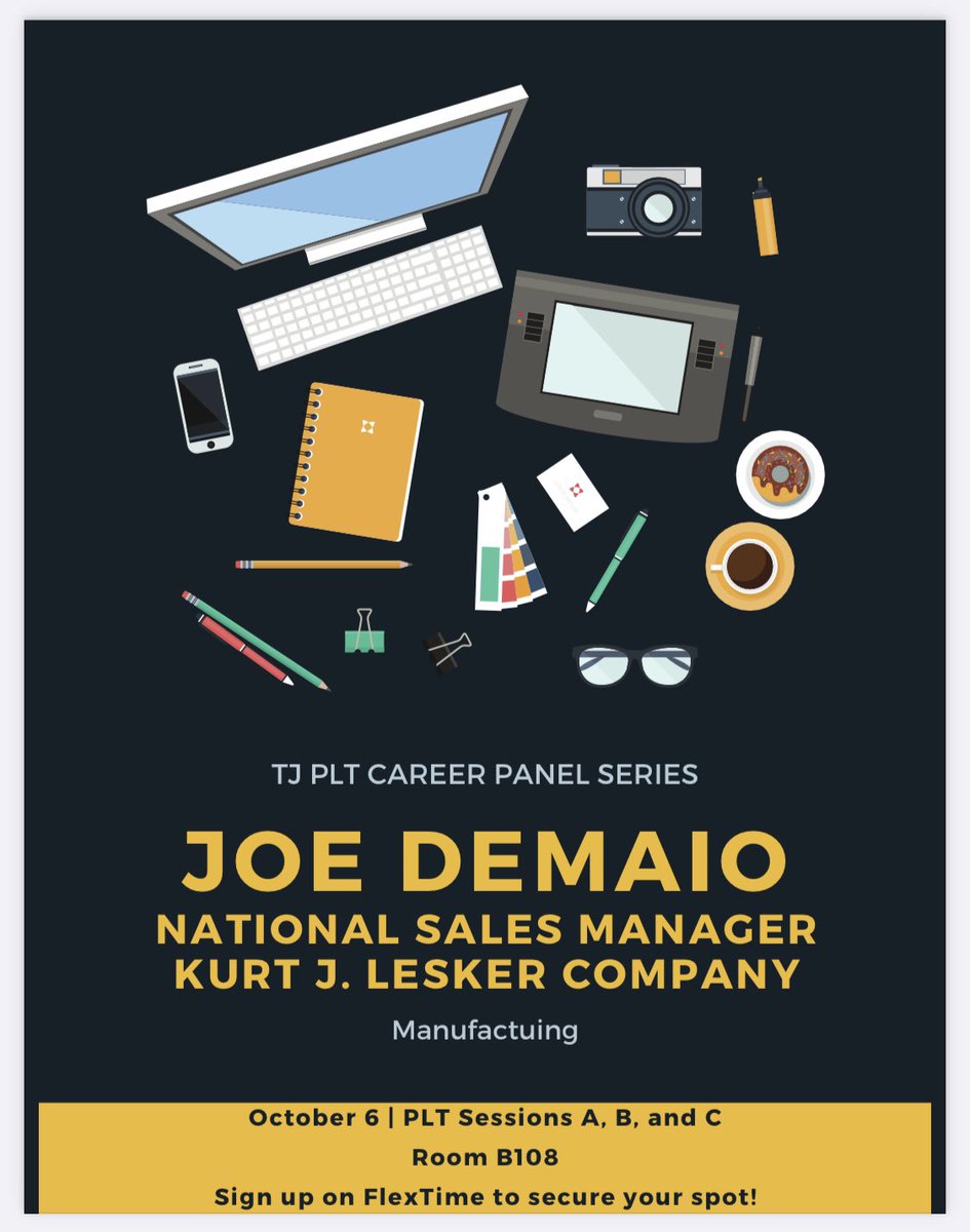 ekuhseTJ's tweet photo. TJ-check out this great opportunity to hear about careers in manufacturing from a local company! This Wednesday during PLT in room B108-sign up for your seat now! 3 sessions available. #WErTJ @TJHSJaguars @TJHS_Activities @TJHSCounselors https://t.co/3J7GKGNzKC