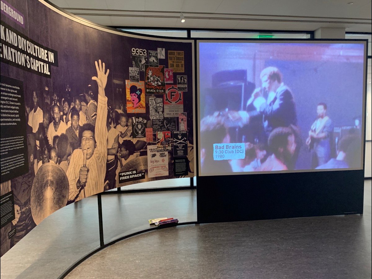 A couple of glimpses of the video loop from the permanent DC punk exhibit at the newly renovated Martin Luther King Jr. Memorial Library. We were fortunate enough to work with @dcpunkarchive on assembling a soundtrack and video loop for this important exhibition of DC culture.