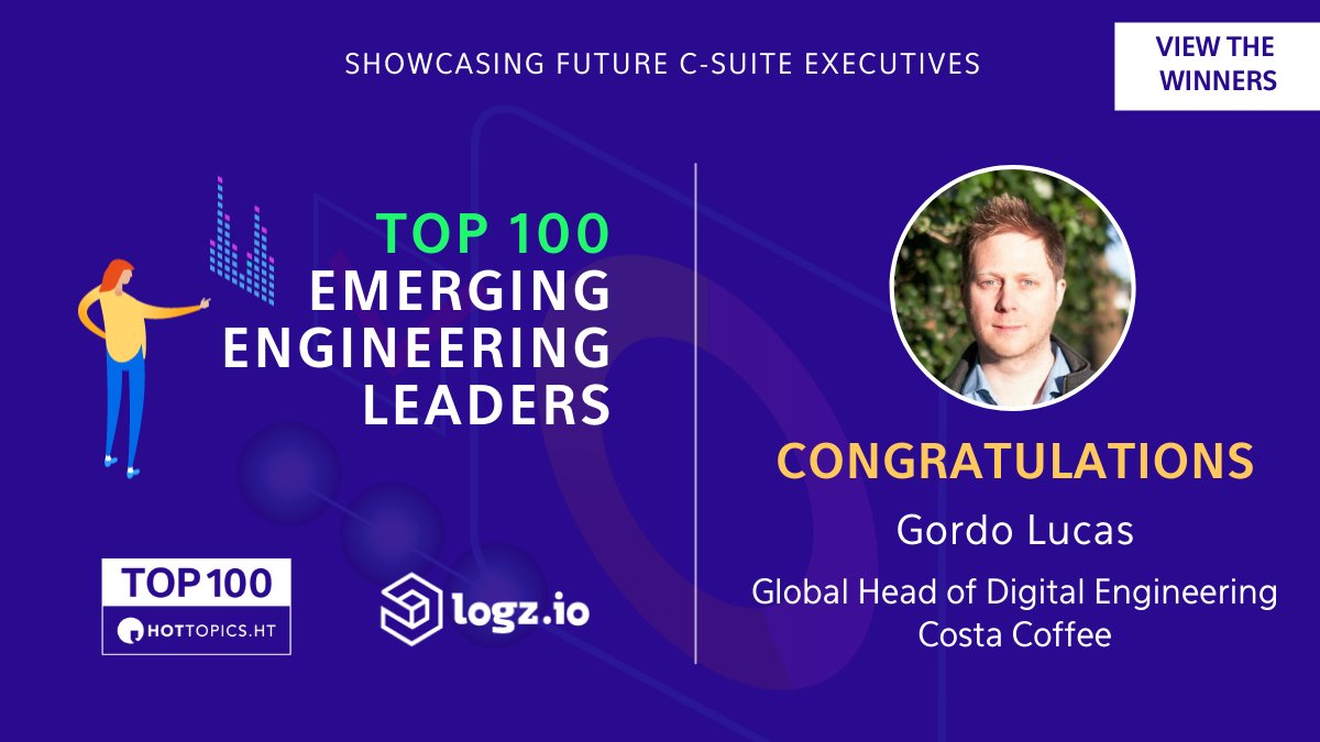 HotTopicsHT's tweet photo. Gordon Lucas is the Global Head of Digital Engineering at @CostaCoffee.
View the #EE100 here: https://t.co/BmCfZGz5pa
Partnered with @logzio. https://t.co/b9PguwnfSt