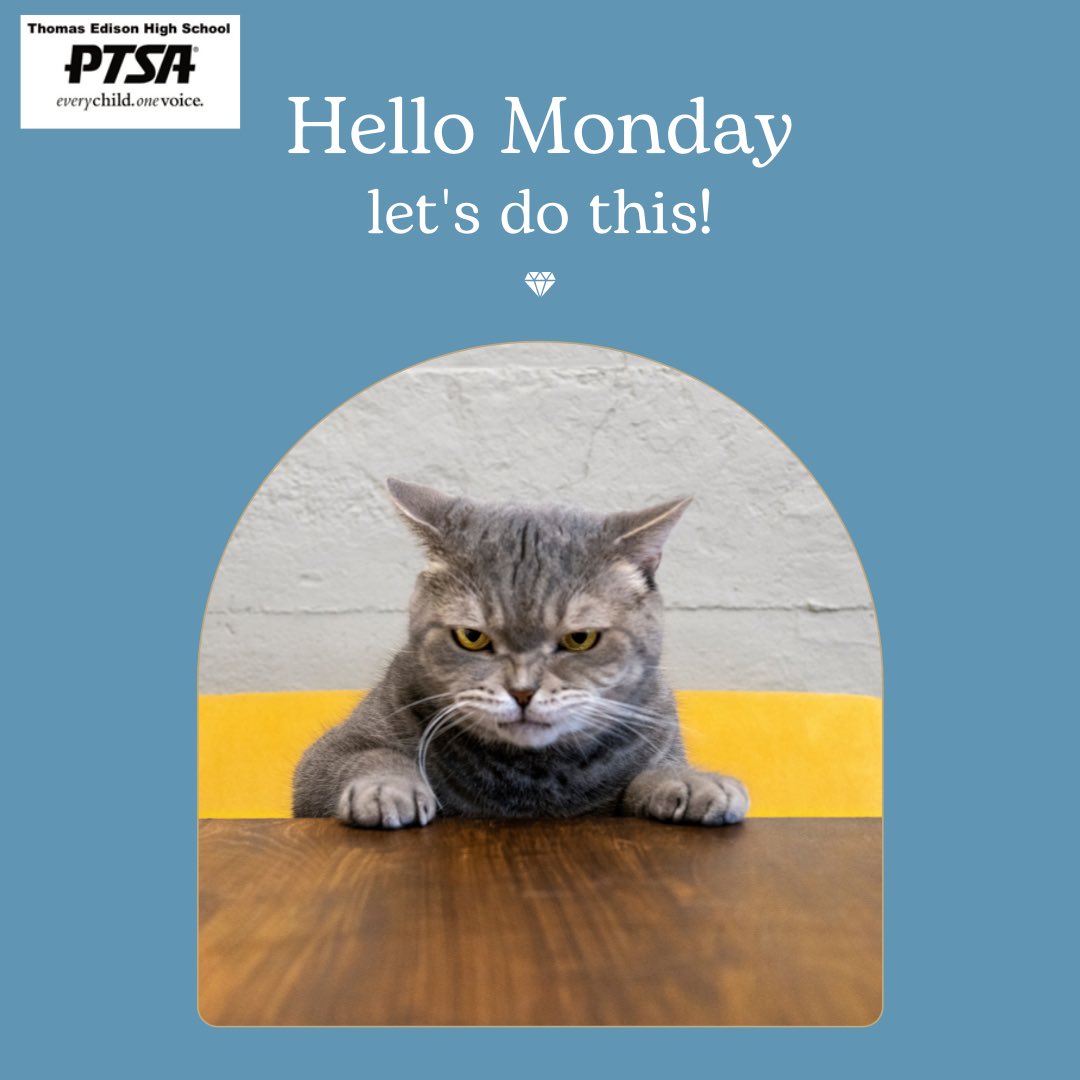 ptsa_ehs's tweet photo. Hello Monday! Let’s do this
…
#mondaymotivation #oneEdison #edisoneagles #edisonhsptsa #edisonhs https://t.co/qbIrU8Rdb8
